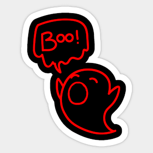 Cute Ghost Minimalist Aesthetic Halloween Design Sticker